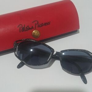 Paloma Picasso Striped Black Sunglasses